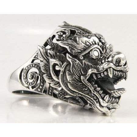 Серебряное кольцо с татуировкой Хануман