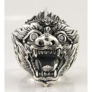 Серебряное кольцо с татуировкой Хануман
