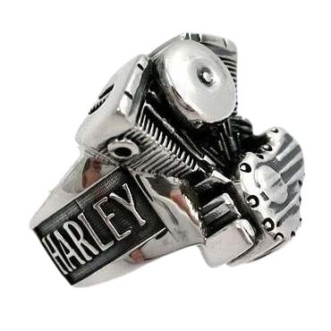Sterling Silver Biker Harley Engine Ring Jewelry