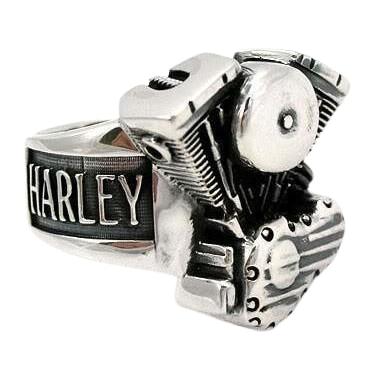 Sterling Silver Biker Harley Engine Ring Jewelry