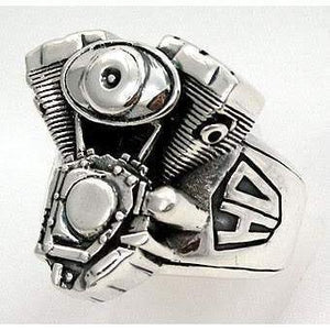 Sterling Silver Motorcycle Engine Harley Rings
