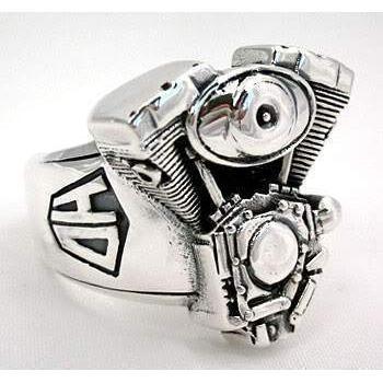 Sterling Silver Motorcycle Engine Harley Rings