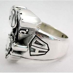 Sterling Silver Motorcycle Engine Harley Rings