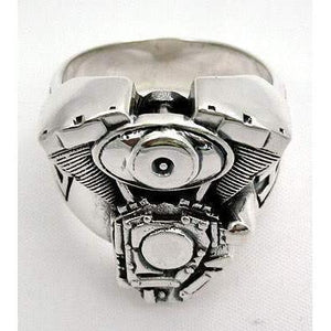 Sterling Silver Motorcycle Engine Harley Rings