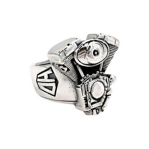 sterling silver Harley engine ring