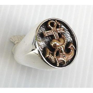 Silver Heart Anchor Ring