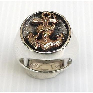 Silver Heart Anchor Ring