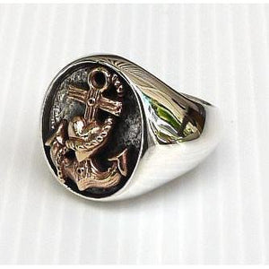 Silver Heart Anchor Ring