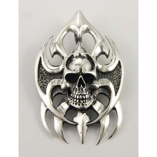 Heavy Sterling Silver Skull Pendant
