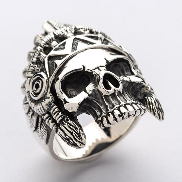 Sterling Silver Skull Indian Rings