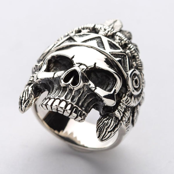 Sterling Silver Skull Indian Rings