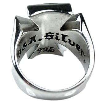 Серебряное мужское кольцо с железным крестом из стерлингового серебра