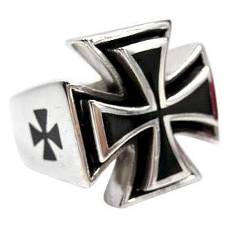 Sterling Silver Mens Iron Cross Ring