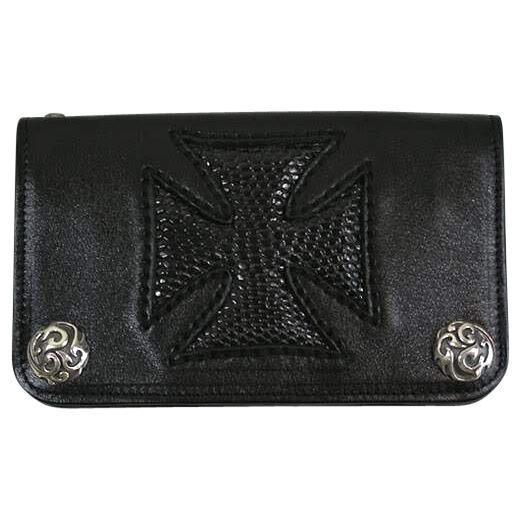 Iron Cross Leather Harley Biker Wallets