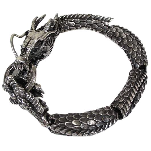 Japanese Dragon Sterling Silver Bracelet