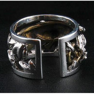 Sterling Silber Japanischer Gold Tiger Ring