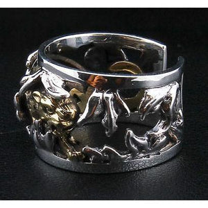 Sterling Silber Japanischer Gold Tiger Ring