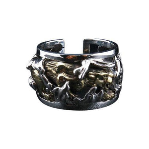 Sterling Silber Japanischer Gold Tiger Ring