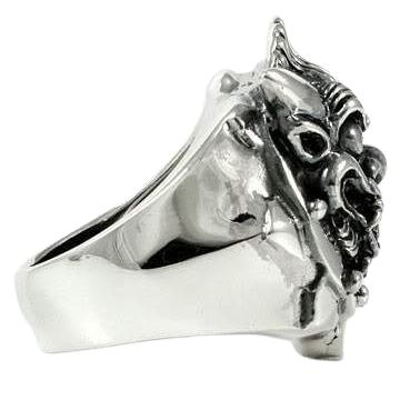Sterling Silver Japanese Mask Devil Ring