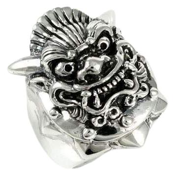 Sterling Silver Japanese Mask Devil Ring