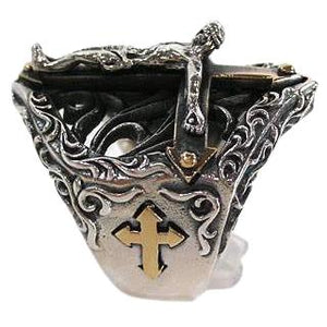 Sterling Silber Jesus Kruzifix Biker Ringe