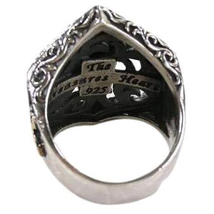 Sterling Silber Jesus Kruzifix Biker Ringe