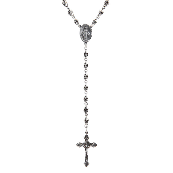Sterling Silver Skull Jesus Chain Necklace