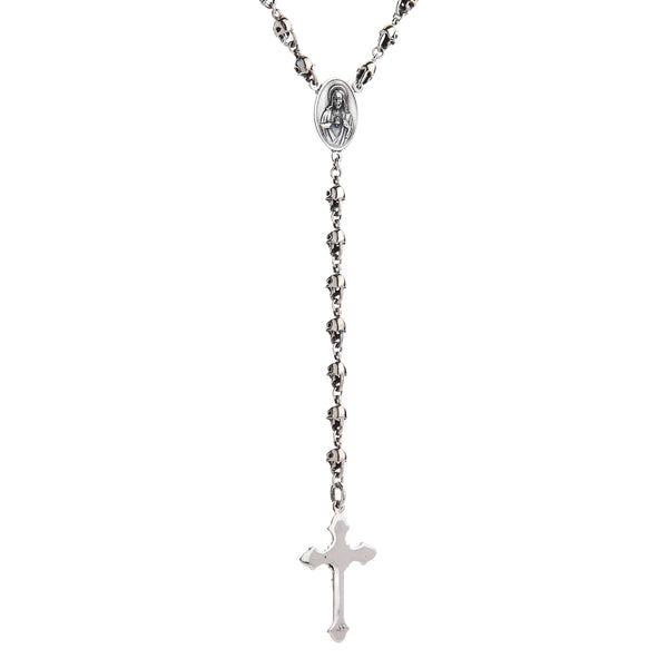 Sterling Silber Totenkopf Jesus Kette Halskette
