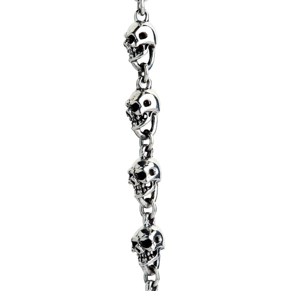 Sterling Silver Skull Jesus Chain Halsband