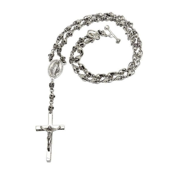 Готическое ожерелье из стерлингового серебра с черепом Иисуса