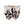 Joker and Clown Skull Sterling Silver Ring, double skull and clown face front