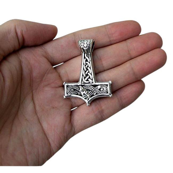 Silver Knot Thors Hammer Pendant