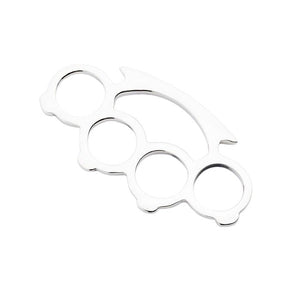 Small Knuckle Duster Sterling Silver Pendant: A small sterling silver knuckle duster pendant with a high-polish finish on a white background