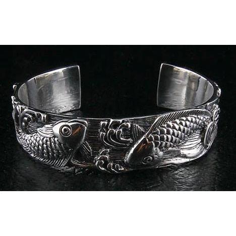 Sterling Silver Koi Bangle Bracelet
