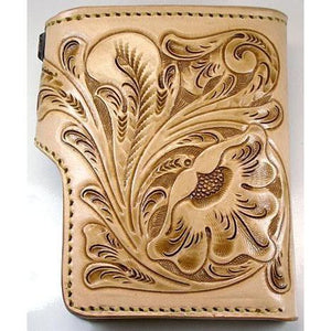 Genuine Leather Light Brown Cowboy Western Wallet