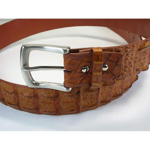 Light Brown Crocodile Backbone Belts