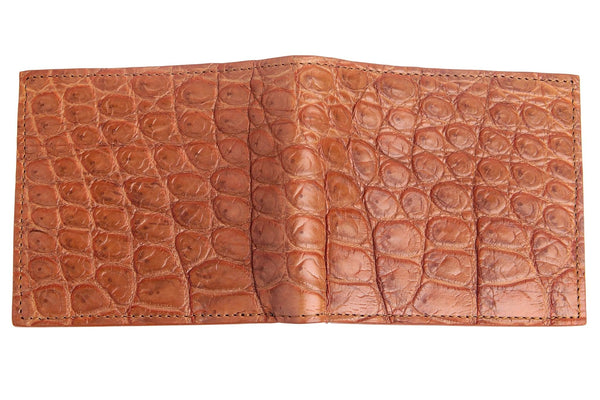 Light Brown Stomach Crocodile Leather Wallet