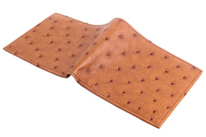 Light Brown Tan Ostrich Leather Wallet