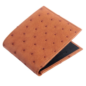 Light Brown Tan Ostrich Leather Wallet