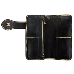Lion Carved Leather Biker Wallet