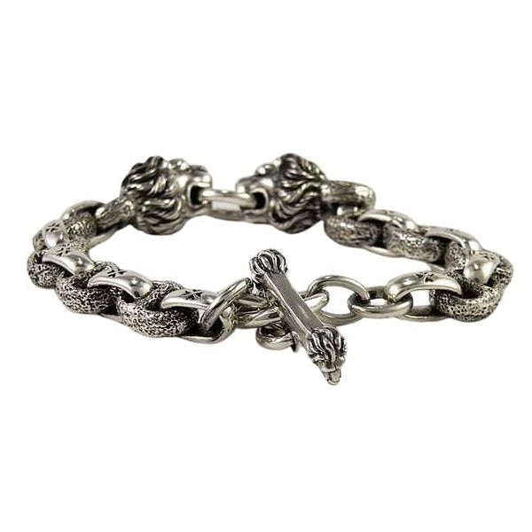 925 Sterling Silver Lion Chain Bracelet