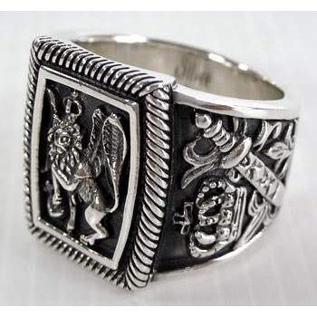 Lion Rasta Sterling Silver Men's Ring