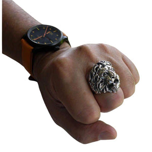 Bague Lion pour homme en argent sterling