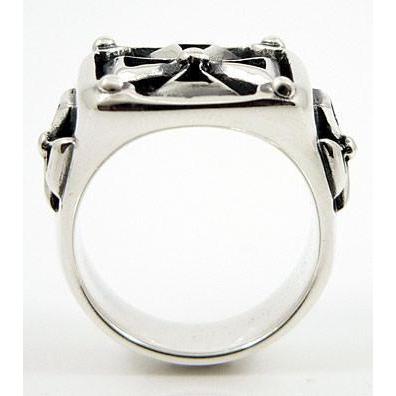 Байкерское кольцо с мальтийским крестом из стерлингового серебра