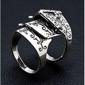 Silver Medieval Armor Ring