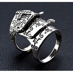 Silver Medieval Armor Ring