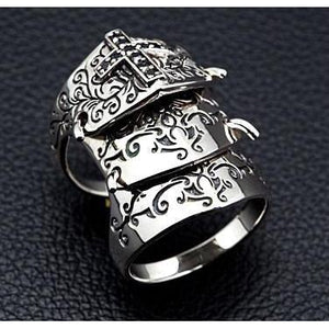 Silver Medieval Armor Ring