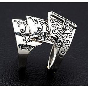 Silver Medieval Armor Ring