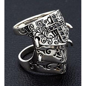 Silver Medieval Armor Ring