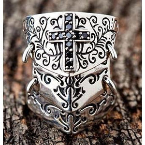 Silver Medieval Armor Ring